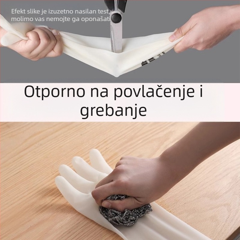 Nitril rukavice za pranje posuđa, izdržljive, s flis podstavom, deblje, vodootporne, za kućanske poslove u kuhinji