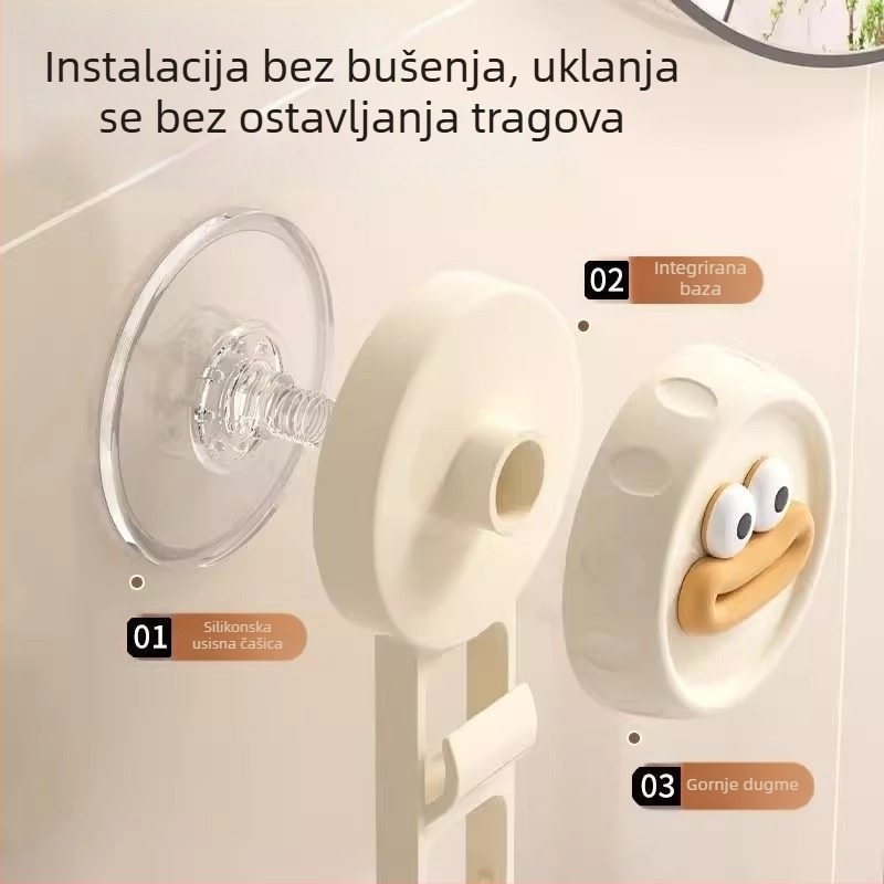 Kuhinjski organizator sa usisnom čašom za luk, đumbir i češnjak — zidni polic s 6 razina skladištenja