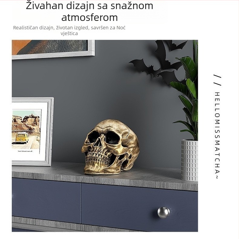 Lubanja od smole za Halloween — personalizirana ukras za ured