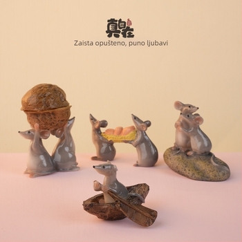 Slatka mala miševa figurica, kreativni mikrolandskap, dekorativna figura od smole za dom, poklon za rođendan voljenoj osobi