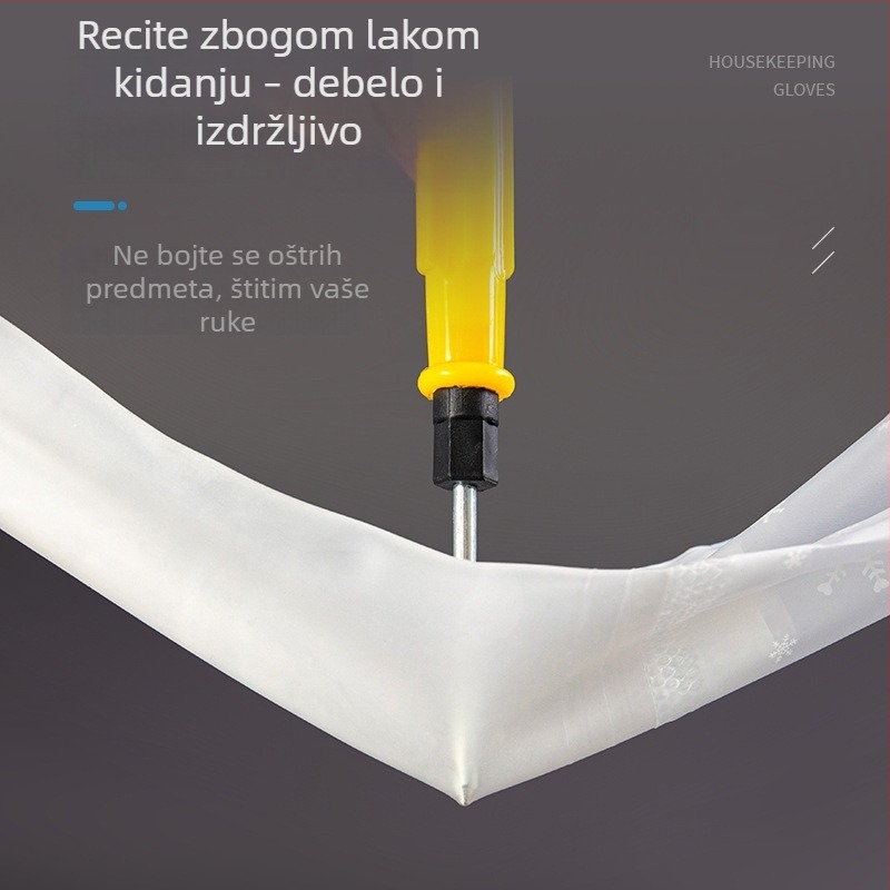 FE2228 Prozirne PVC rukavice za pranje posuđa s dugim manžetama, kuhinja, izdržljive i vodootporne