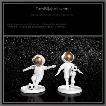Kreativna astronaut figura od smole za kućnu dekoraciju, stolni ukras u modernom stilu laganog luksuza