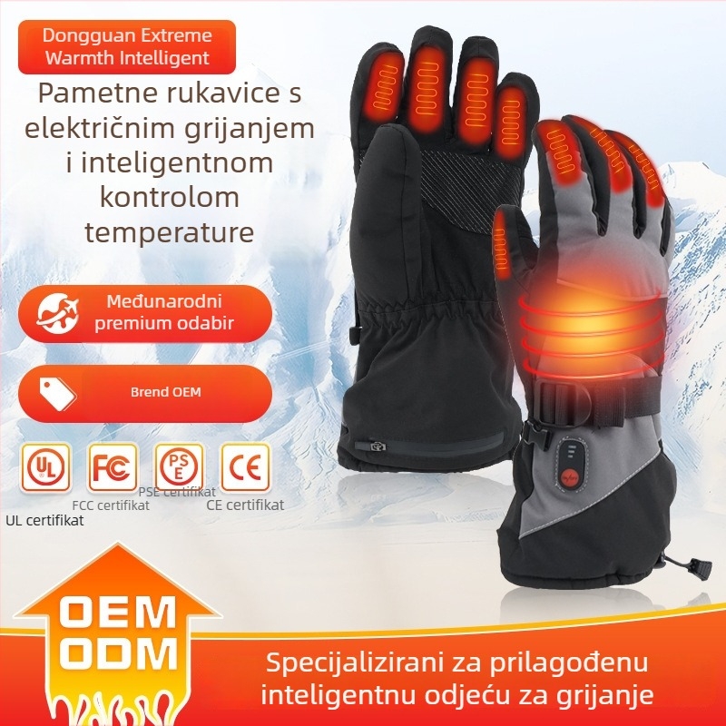 Vodootporne električno grijane rukavice na baterije, zimske rukavice za vožnju biciklom i planinarenje, kontrola temperature