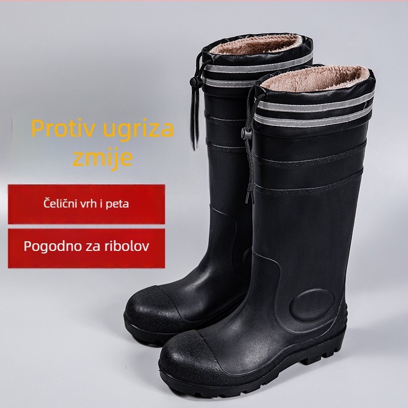 Vodootporne čizme s čeličnim vrhom za muškarce i žene – sigurnosne radne čizme s protukliznom, za gradilište, duga kišna obuća