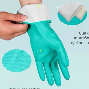 Zelene nitrilne rukavice za industrijsku zaštitu, pojačane, vodootporne za kuhinju i obradu hrane, otporne na ulje i habanje.