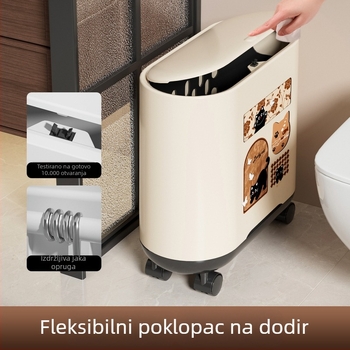 Koš za otpad za kupaonicu, velika zapremina, retro stil srednjeg vijeka, uski otvor, pogodan za spavaću sobu i dnevni boravak, diskretan luksuz, visokokvalitetan dizajn
