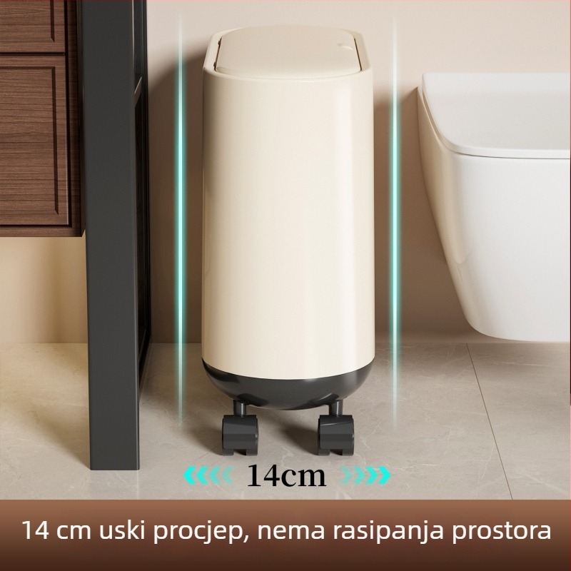 Koš za otpad za kupaonicu, velika zapremina, retro stil srednjeg vijeka, uski otvor, pogodan za spavaću sobu i dnevni boravak, diskretan luksuz, visokokvalitetan dizajn