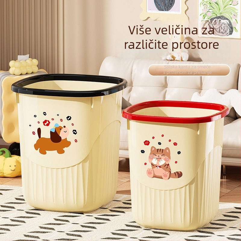 Plastični kantu za smeće bez poklopca, 10 L, cilindričnog oblika, elegantnog dizajna, za kuhinju, spavaću sobu, dnevni boravak, WC i studentski dom