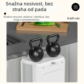 Sklopivi zidni koš za otpadke s poklopcem, kapacitet 10 l i više, za kuhinjske ormariće i kupaonicu