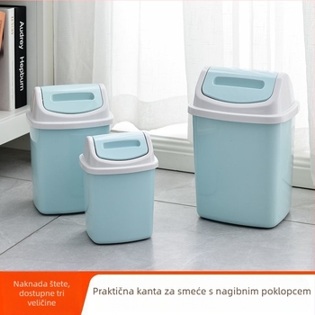 Kanta za kupaonicu s poklopcem, uskog pravokutnog oblika, malog kapaciteta, za kućnu uporabu
