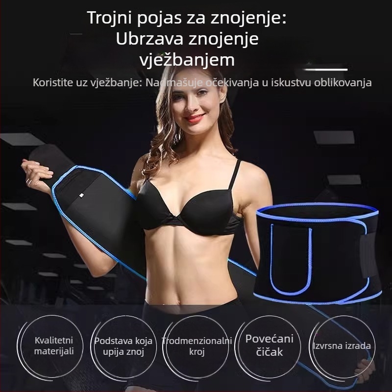 Ženski pojas za znojenje struka za fitness i toniranje trbuha, pojas za hulahoop, za trčanje ljeti