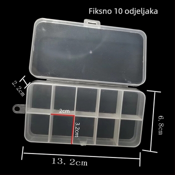 Prozirna kutija za pohranu s 10, 15 i 24 pretincima — plastični organizator za perle i gumice, DIY