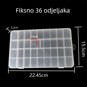 Prozirna kutija za pohranu s 10, 15 i 24 pretincima — plastični organizator za perle i gumice, DIY