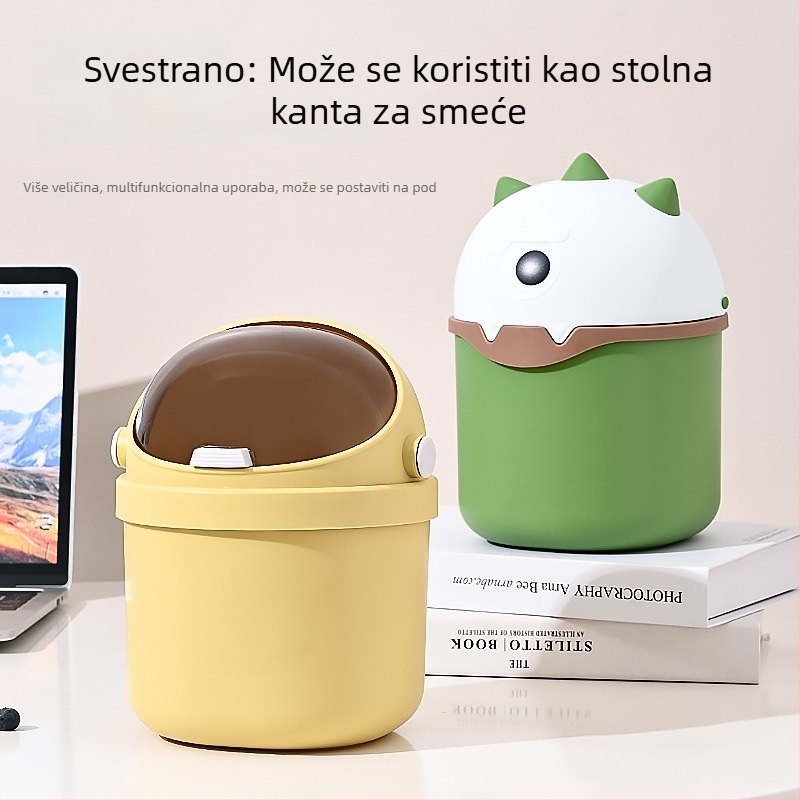 Mini kanta za otpad na stol, slatka, s poklopcem, za studentski dom i radni stol