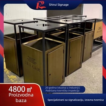 Nerđajući čelik, stojeći kanta za otpad i pepeo za hotelsko predvorje i hodnike trgovačkog centra — pravokutni oblik, kapacitet 8 L, komercijalna namjena