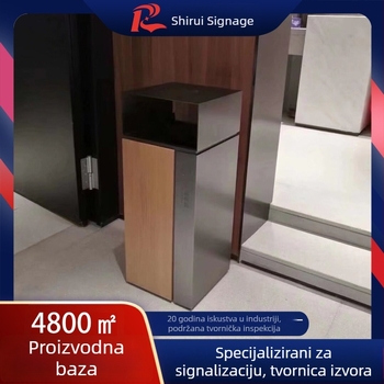Nerđajući čelik, stojeći kanta za otpad i pepeo za hotelsko predvorje i hodnike trgovačkog centra — pravokutni oblik, kapacitet 8 L, komercijalna namjena