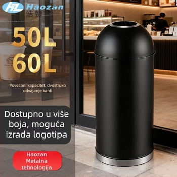 Kantu za otpad od nehrđajućeg čelika s otvorenim gornjim dijelom, velikog kapaciteta 12 L, cilindričnog oblika, za smještajne objekte, hotele, restorane, kafiće i čajne kuće