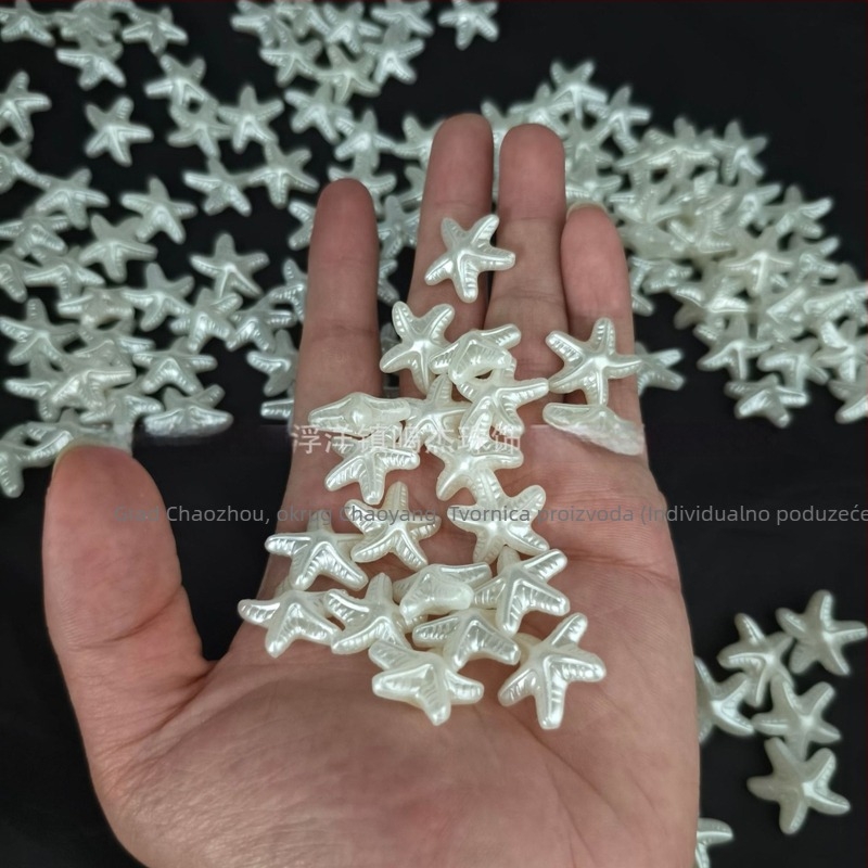 ABS imitacija biserne morske zvijezde od smole, DIY dodaci za nakit, za kućište telefona i ukrašavanje noktiju, bijela 3D morska zvijezda