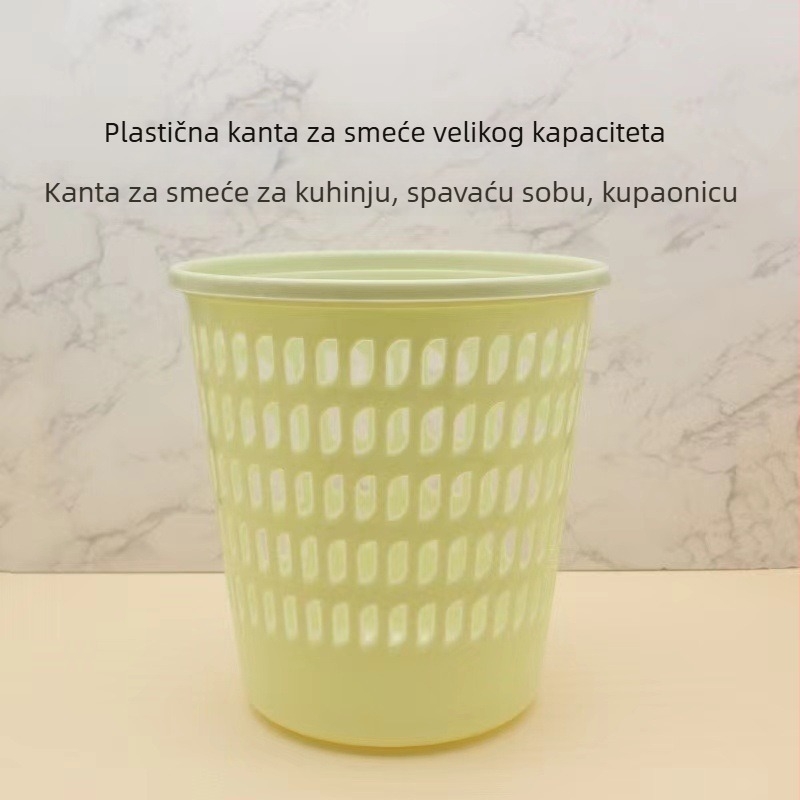 Kućni plastični kanta za otpad s velikim promjerom i kapacitetom, cilindričnog oblika, za kuhinju, spavaću sobu i kupaonicu