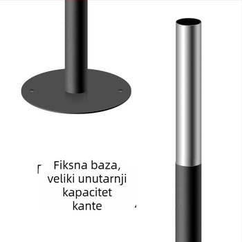 Nehrđajući čelični pepelnjak-kutija, bačvastog oblika, za čuvanje opušaka cigareta, 12 L, otvoren vrh