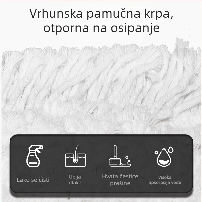 Ploški mop s mrežastom glavom, veliki, za kućnu upotrebu, hotele i komercijalne prostore