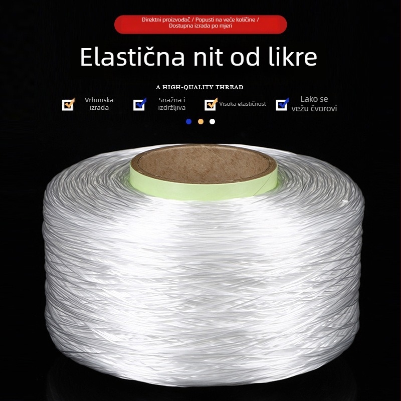 Kristalna elastična nit za perle, 4500 m po roli, bijela prozirna, čvrsta i visoko rastezljiva za DIY nizanje perli.