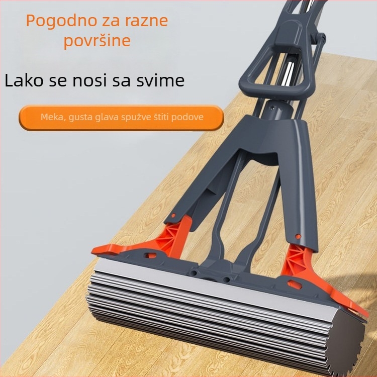 Spužvasti mop, 2026 novi model, sklopivi teleskopski dohvat 100–120 cm, upijajući, za kućnu uporabu