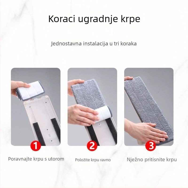 Lagani plosnati mop za kućnu uporabu, bez ručnog ispiranja, čišćenje u jednom koraku, upijajući mop za suho i mokro čišćenje poda