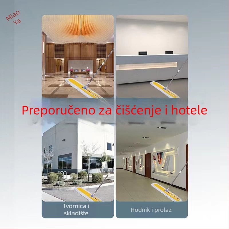 Ploški mop za suho i mokro čišćenje, dvostruka primjena, pogodan za dom, hotel, škole i trgovačke prostore, izdržljiv alat za jedno klizanje
