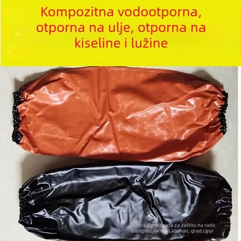 PVC kompozitni rukavi od goveđeg tetiva, crno-crveni, vodootporni, otporni na ulje, otporni na kiseline i lužine, industrijska zaštita za odrasle, veličina 38×19