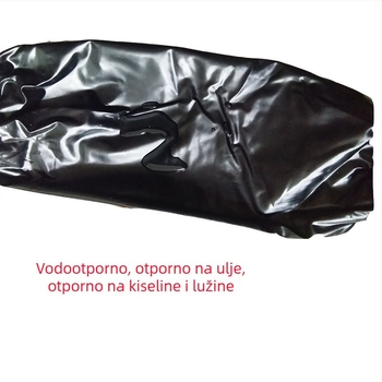 PVC kompozitni rukavi od goveđeg tetiva, crno-crveni, vodootporni, otporni na ulje, otporni na kiseline i lužine, industrijska zaštita za odrasle, veličina 38×19