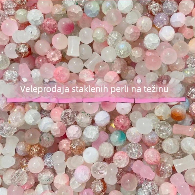 Mješavina boja staklenih perli različitih boja, labave perle za DIY narukvice, okrugle staklene perle za dodatke za kosu