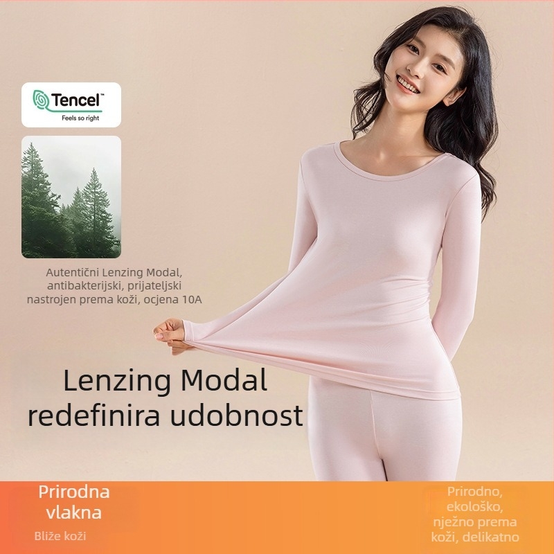 Ženski bezšivni termalni komplet od 92% modal, antibakterijski, topao – gornji i donji dio