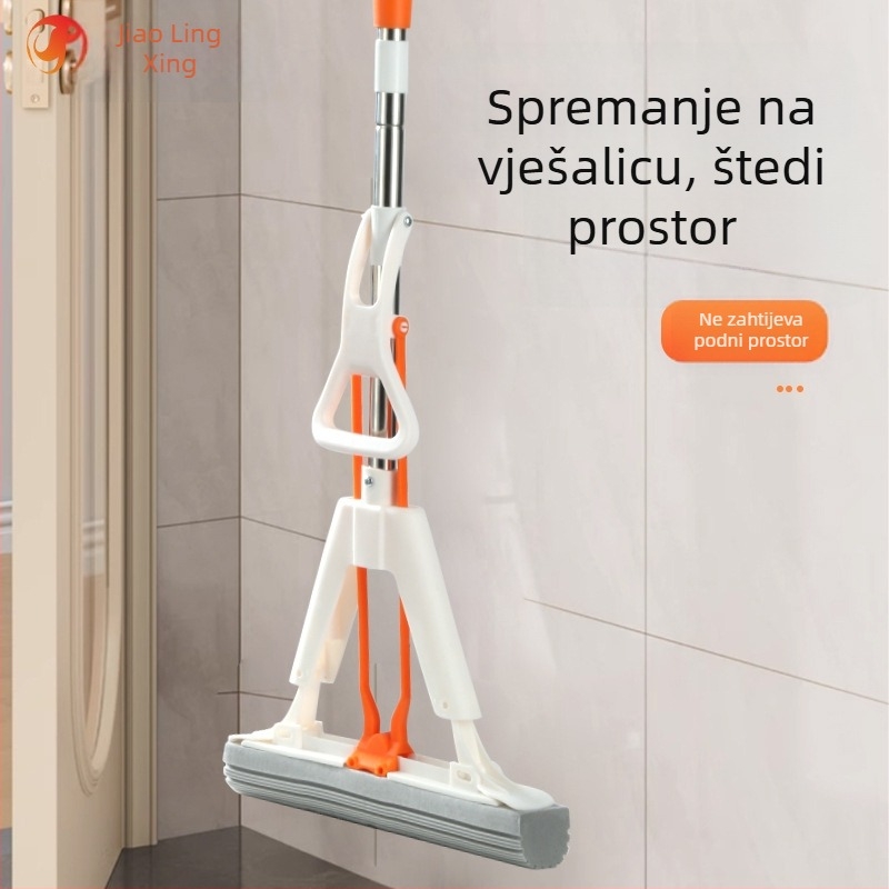Sklopivi mop od PVA s funkcijom istiskivanja bez ruku, odvojiva i periva PVA glava, upijački za kućnu uporabu