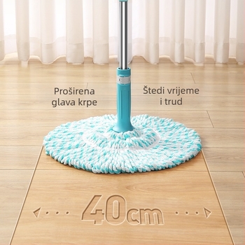 Meiliya twist mop od pamukovog vlakna, bez uporabe ruke, kućna uporaba i kupaonica, 125 cm drška od nehrđajućeg čelika