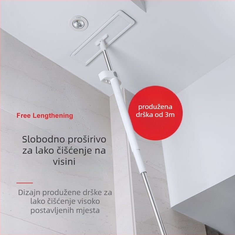 Alat za čišćenje stropa i zidnih pločica bez dodira, s plosnatim mopom