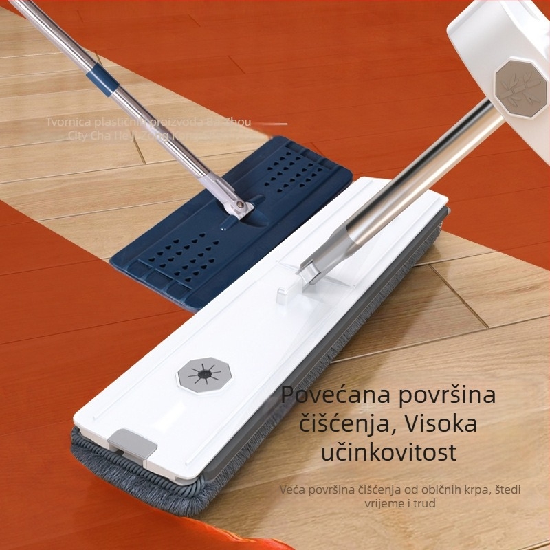 Ploški mop za suho i mokro čišćenje, glava 45 cm, automatsko iscijeđivanje bez dodirivanja rukama, s ugrađenom brisačom