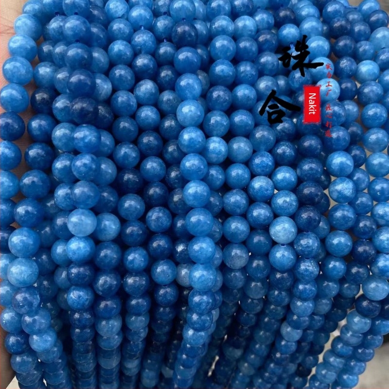 Plave kristalne okrugle perle i plave Blue Goldstone slobodne perle za DIY nakit, komponenti za narukvicu, 8 mm