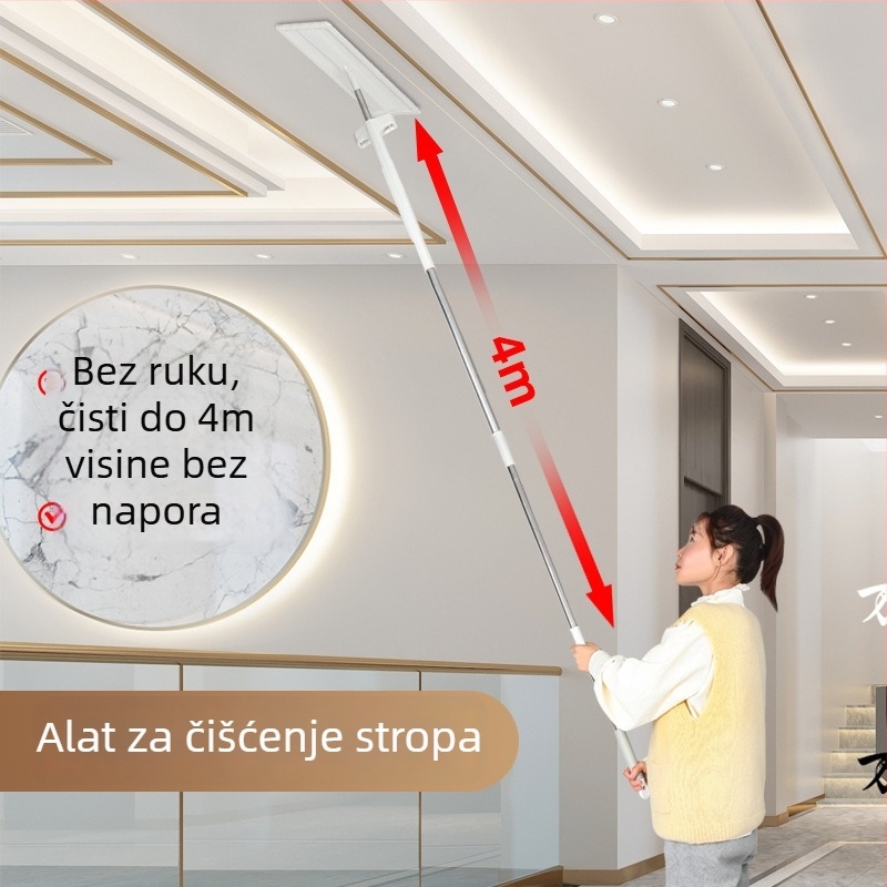 Alat za čišćenje zidova i stropova bez upotrebe ruku, plosnati mop od mikrovlakna