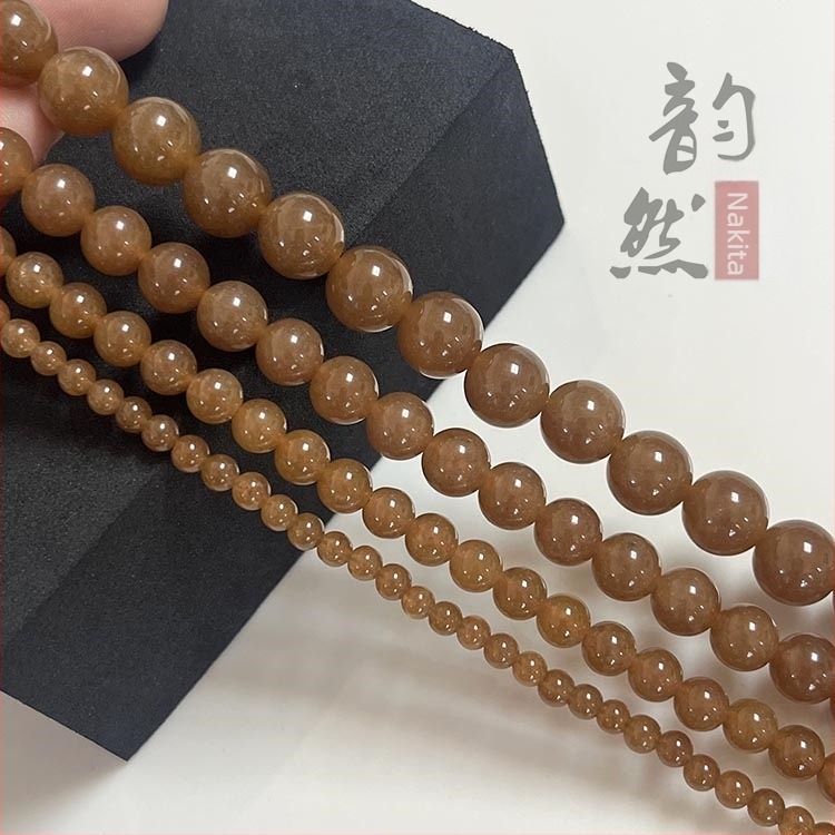 Hetianski chalcedon slobodne perle za DIY dugački lančani narukvica i ogrlica, 6 mm, smeđi šećerni jaspis perle