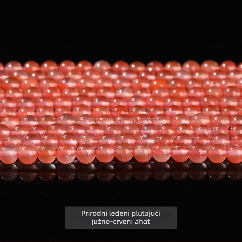 Prirodno trešnjasto crvene ahat kuglice, okrugle, za DIY nakit, komponente