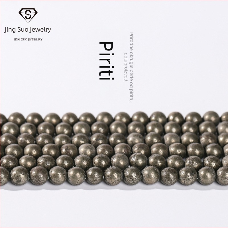 Prirodne pirite kuglične perle 8 mm – perle od rude bakra za izradu DIY nakita