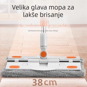 Novi model klips-on ravni mop za drvene podove, s izmjenjivom krpom – veliki format