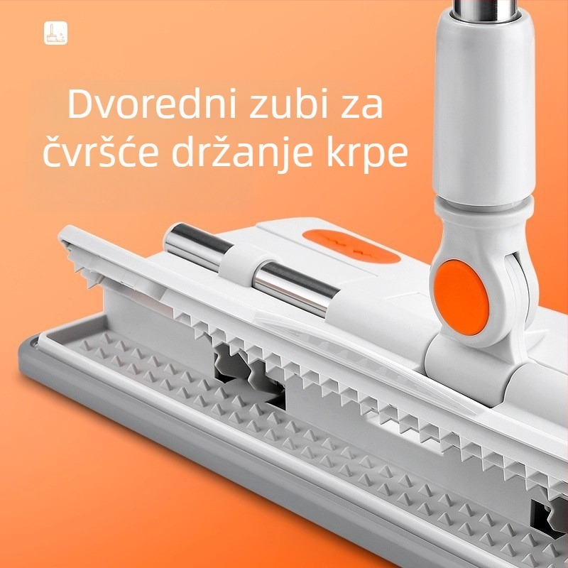 Novi model klips-on ravni mop za drvene podove, s izmjenjivom krpom – veliki format