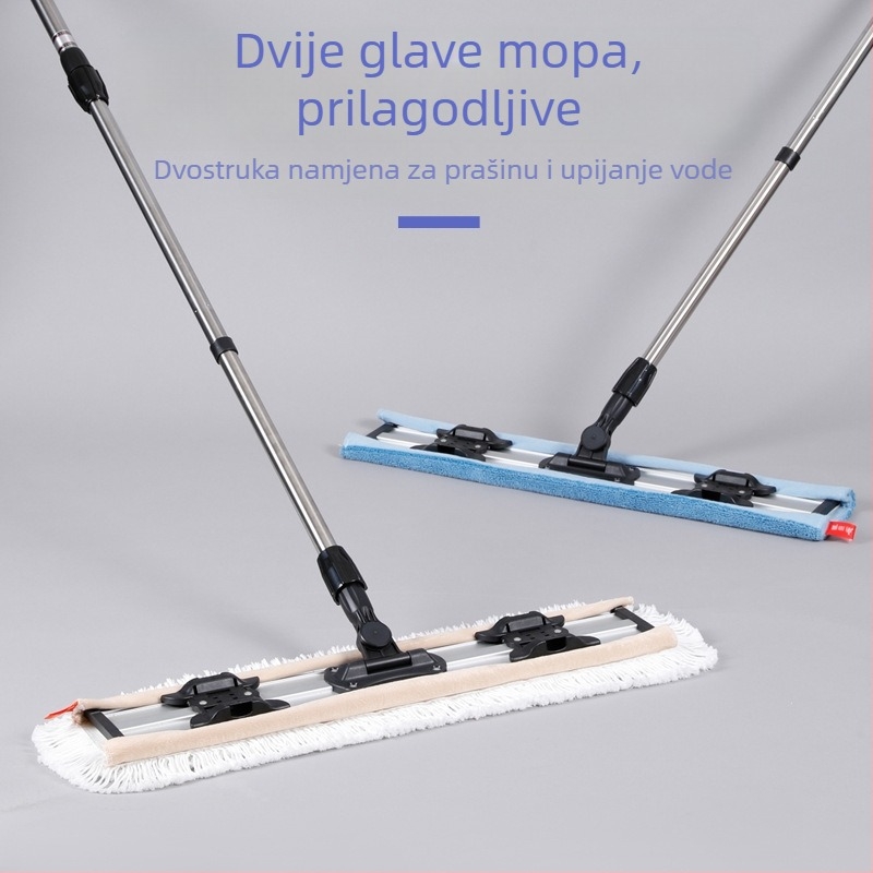 Meiliya ravni mop s pamukom vlaknom za pločice i drvene podove, s klipsnim pričvršćivanjem