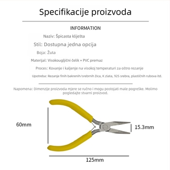 5 inčnih mini špicaste kliješta bez zuba i bez oštrice, male ručne kliješta za DIY nakit