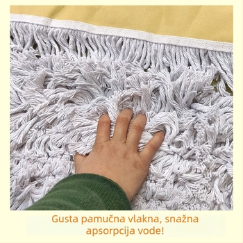 Ploški mop s ultra debelim pamukom vlaknom i šipkom od aluminijske legure; duga drška za industrijsku, komercijalnu i školsku upotrebu.