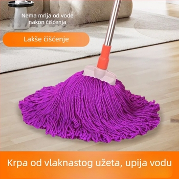 Mikrovlakni mop za kućnu upotrebu, mop od vlaknastog užeta, visoka apsorpcija, bez mrlja vode