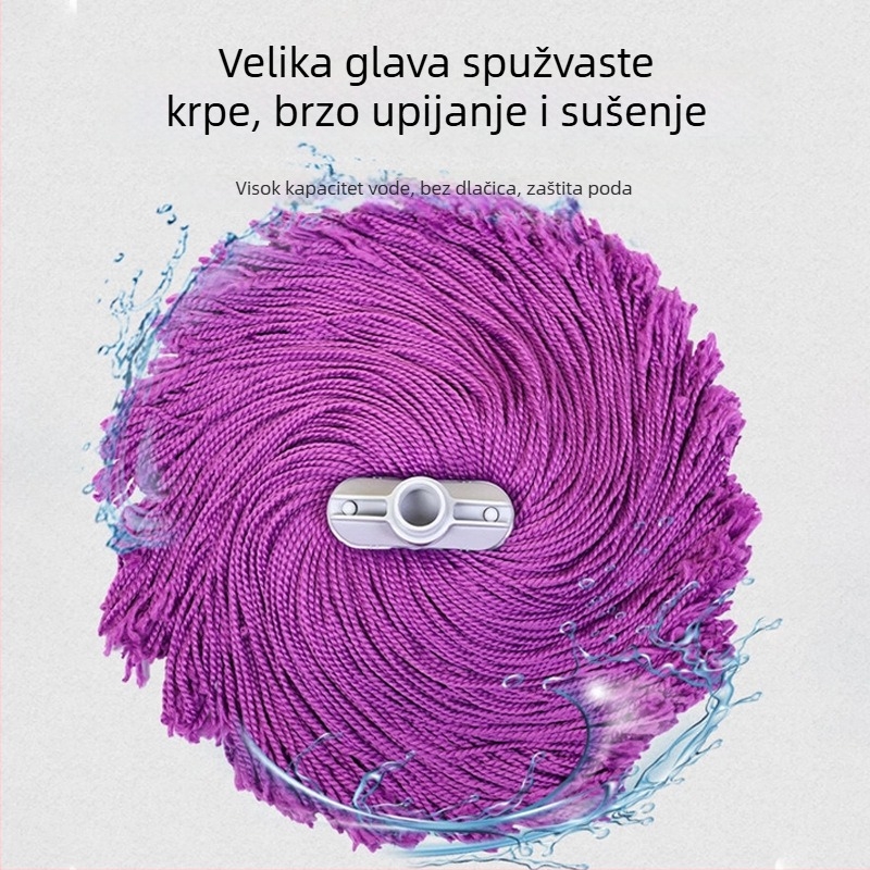 Mikrovlakni mop za kućnu upotrebu, mop od vlaknastog užeta, visoka apsorpcija, bez mrlja vode