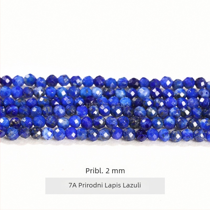 7A prirodne facetirane kuglice od lazurita, poluzavršeni dijelovi za DIY narukvice